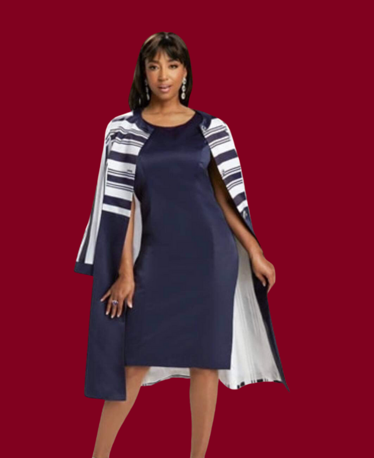 Lamae's Couture Two Piece Navy Blue Dress